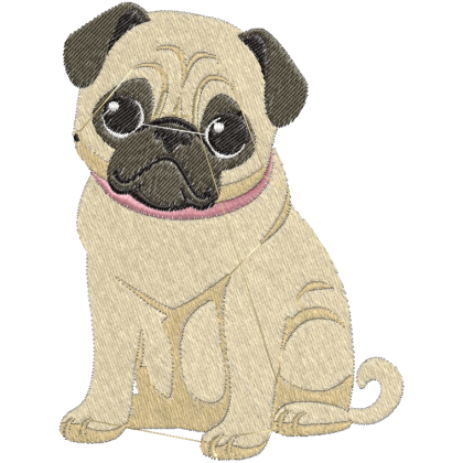 Matriz de Bordado Cachorro Pug